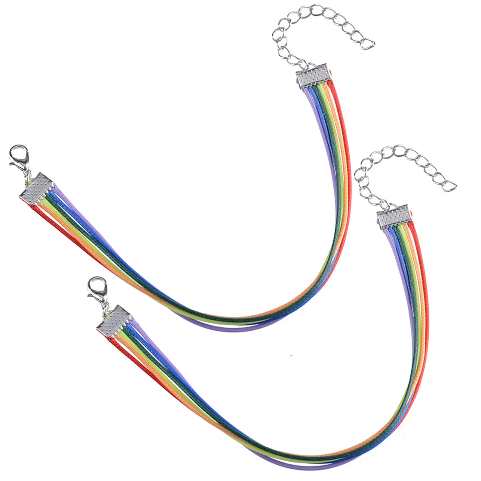 2Pcs Rainbow Bracelet Pack Fine Craftsmanship Exquisite Design Gay Wristband for Couples Symbol of Love Identity Energy Style