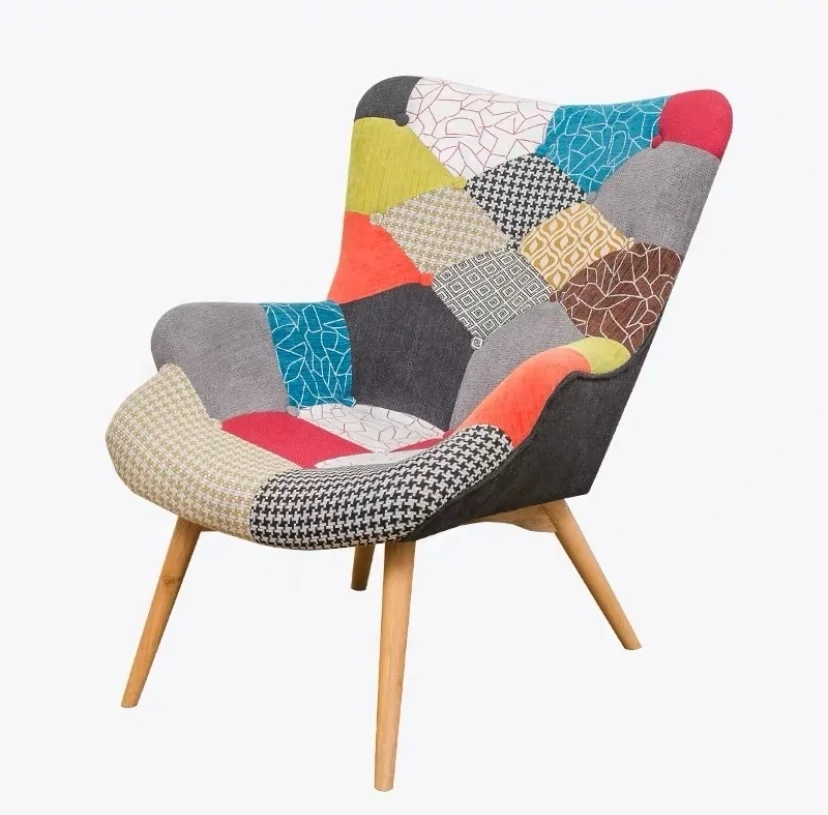 ที่กําหนดเองขายส่งร้านกาแฟออกแบบเฟอร์นิเจอร์ห้องนั่งเล่นหรูหราผ้าเย็บปะติดปะต่อกันเก้าอี้รับประทานอาหาร