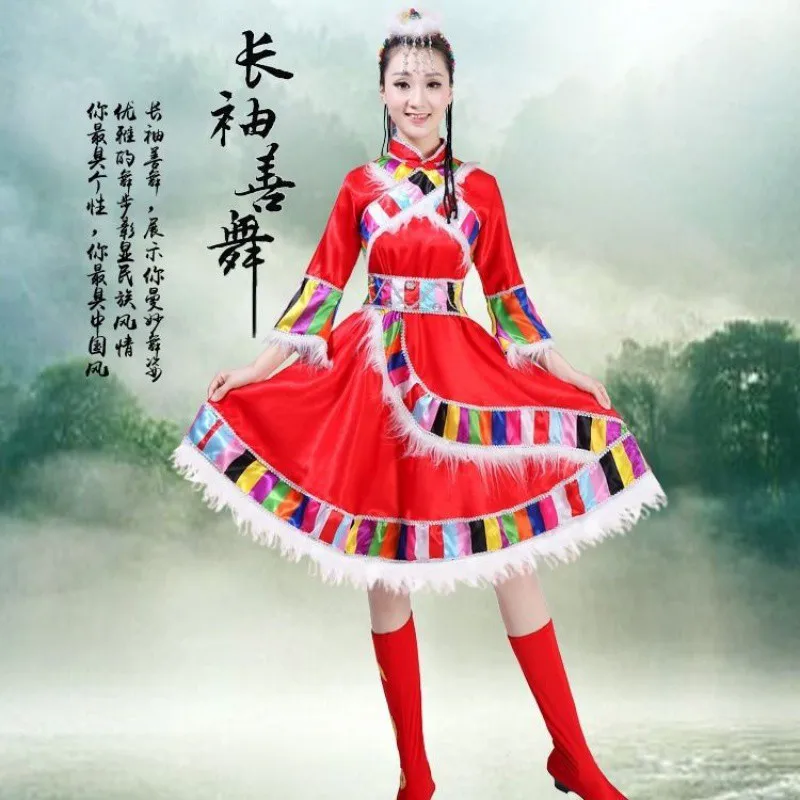 New Tibetan performance costumes for women, adults, and children, water sleeves, Tibetan dance costumes, Tibetan robes, Tibetan