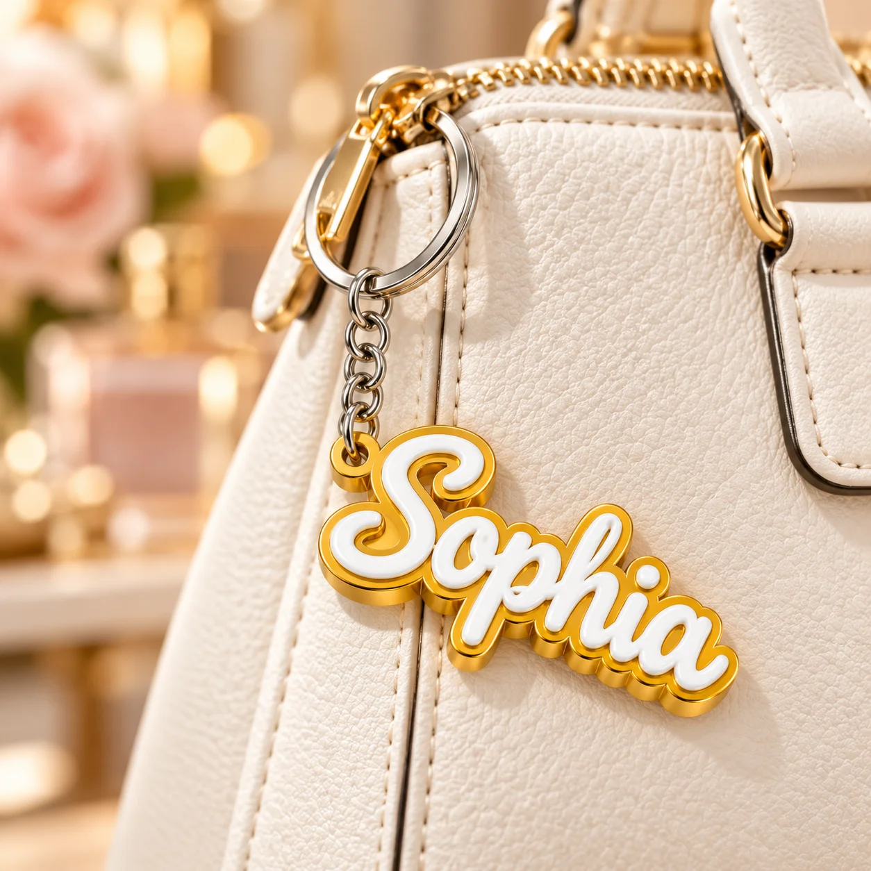 1PC Custom 3D Name Keychain Personalized Letter Key Ring Colorful PLA Bag Charm Custom Initial Gift for Women Girls