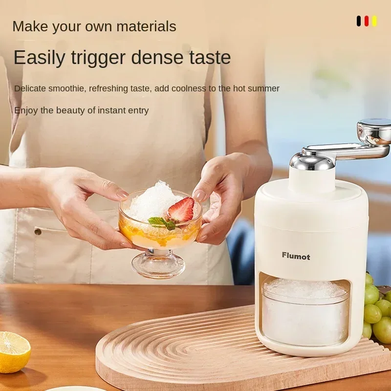 Portable Mini Hand-crank Ice Crusher Slush Machine for Home Use - Easy Ice Making A