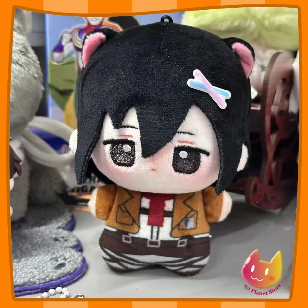 10 CM Attack on Titan Mikasa Ackerman Plush Doll Toys Pendant Keychain Stuffed Starfish Body Ears Festival for Friends Gift Toy