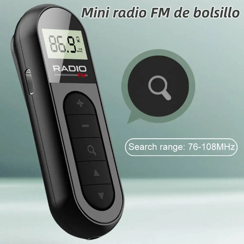 راديو FM صغير للجيب قابل لإعادة الشحن راديو محمول 3.5 ملم مشبك مقبس سماعة الرأس راديو صغير لاجتماع الدليل السياحي الرياضي #1