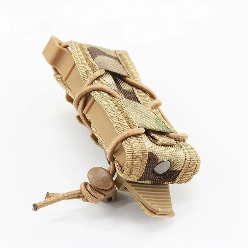 JIN LI 9mm Tactical Single Magazine Pouch Elastic Quick-Release MOLLE Accessory