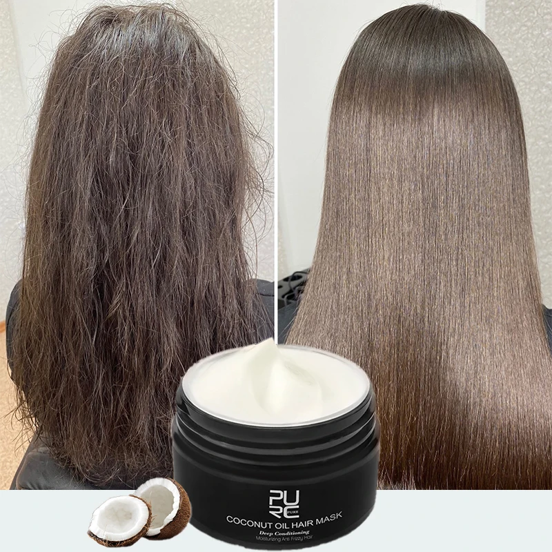 PURC Coconut Oil Hair Mask Keratin Hair Treatment Products Professional Soft Smoothing Straightening Repair Damage Hair Care