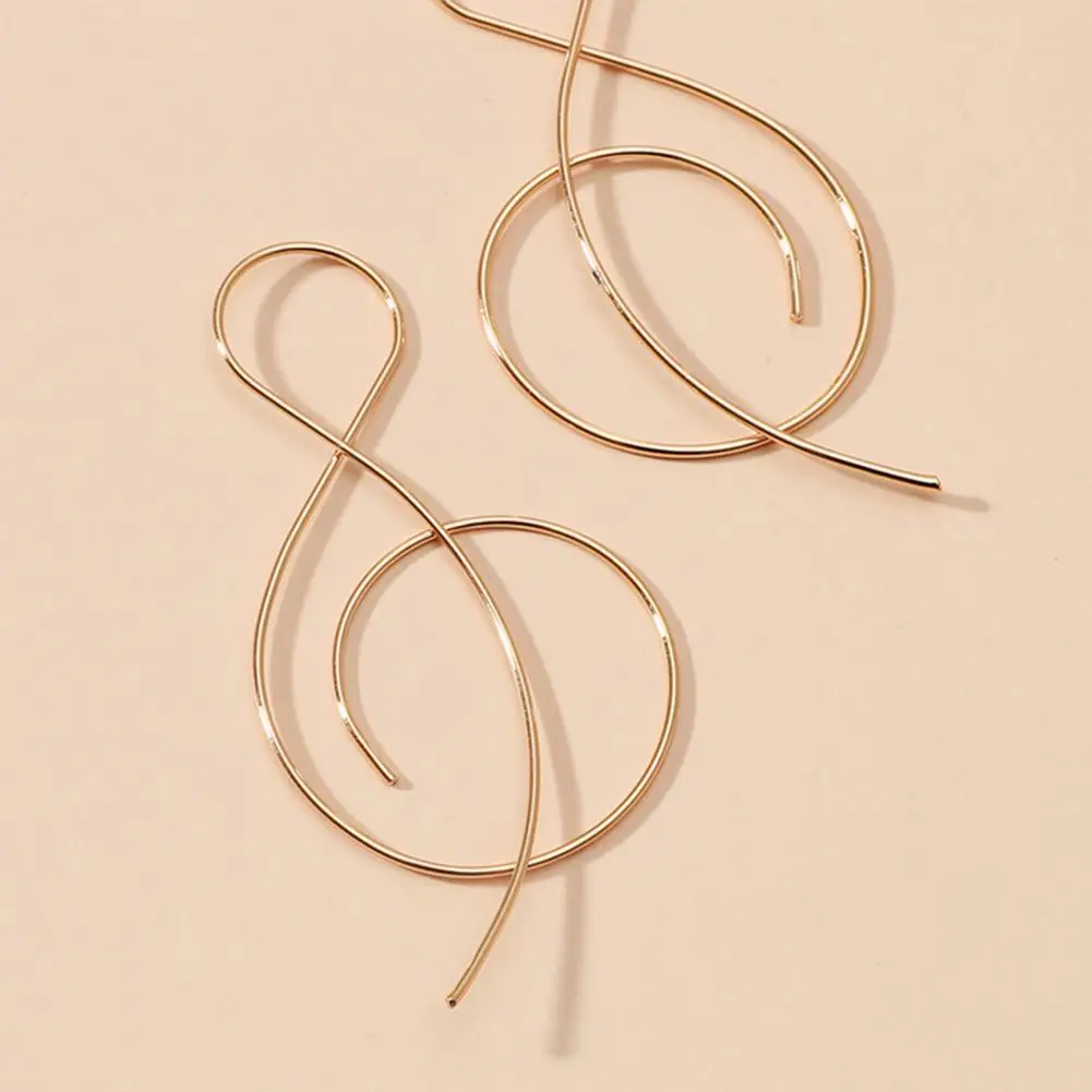 Drop Earrings Ear Decoration Hoop Earrings Creative Wear-resistant  Creative Ladies Simple Musical Note Hoop Earrings