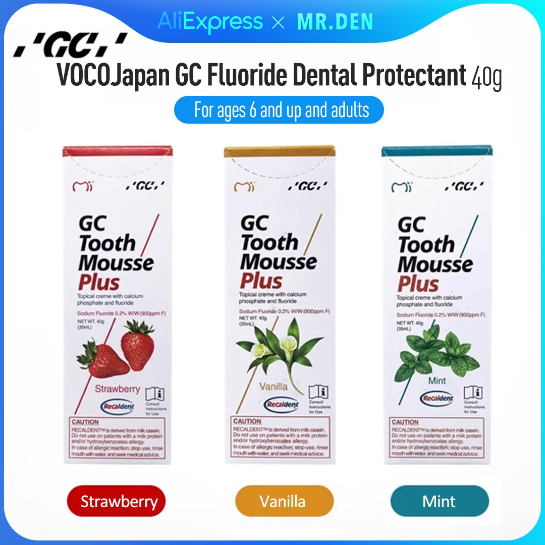 MR. DEN GC protección Dental 40g fluoruro anticavidad dientes sólidos niños para prevenir la caries Dental con sabor a fresa