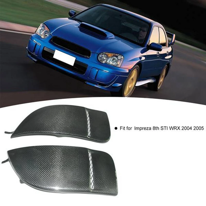 

Real Carbon Fiber Car Fog Light Bumper Bezel Cover Caps For Subaru Impreza WRX Sti 2004-2005