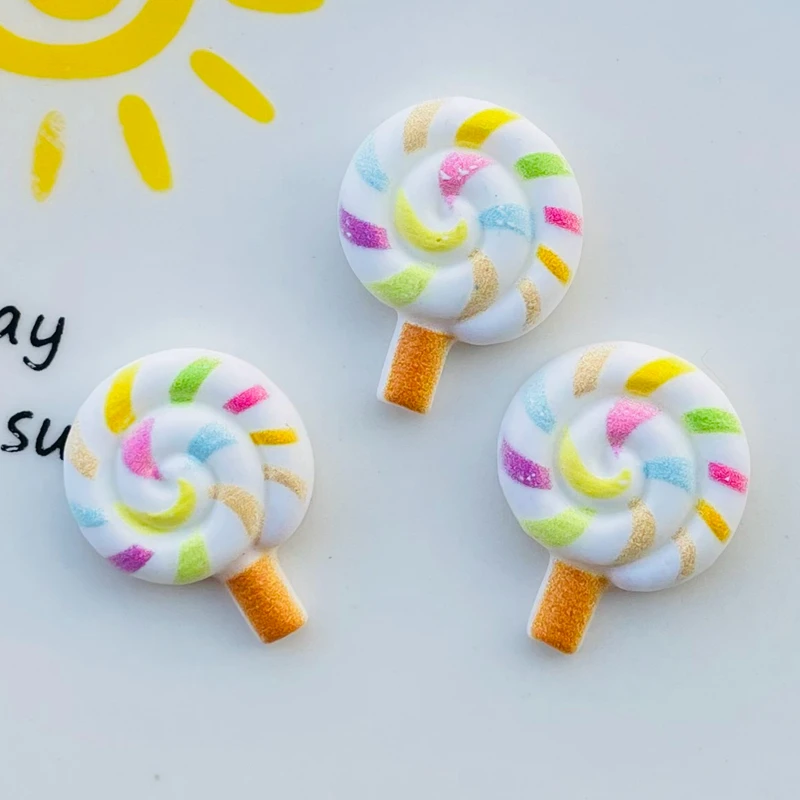 20 Pcs New Cute Kawaii Cartoon Candy Lollipop Resin Cabochon Scrapbooking DIY Jewelry Earwear Craft Decoration Accessories