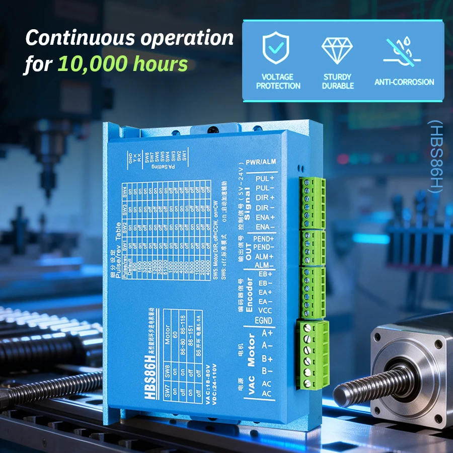 

HBS86H Closed-Loop Stepper Driver Kit - Industrial Stepper Motor Driver for CNC Router & Laser Engraving Machines