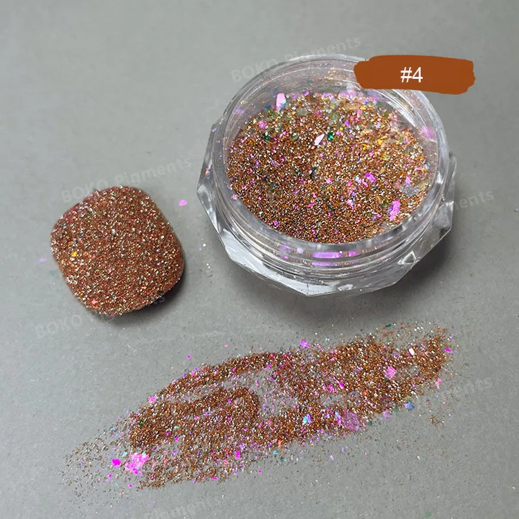 1Jar 0.5g Reflective Sparkling Diamond Nail Powder Aurora Reflective Glitter DIY Sequin Shiny Chrome Pigment Nails Art Rub Dust