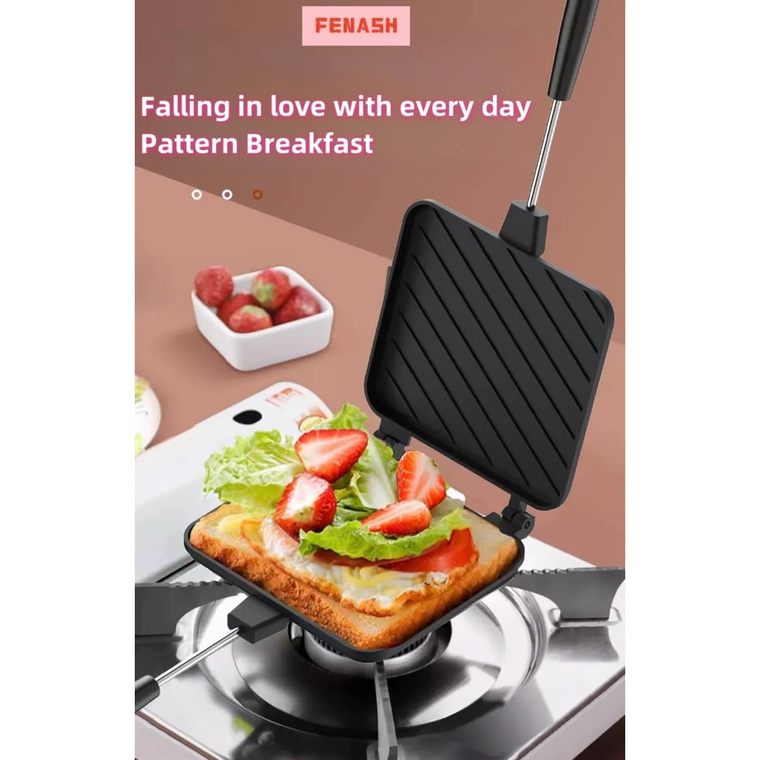 Сэндвич-машина 4w1h — портативная антипригарная кастрюля, сэндвич-машина, утюг для кемпинговых пирогов, двусторонняя кастрюля, утюг для пирогов, подходит для сани