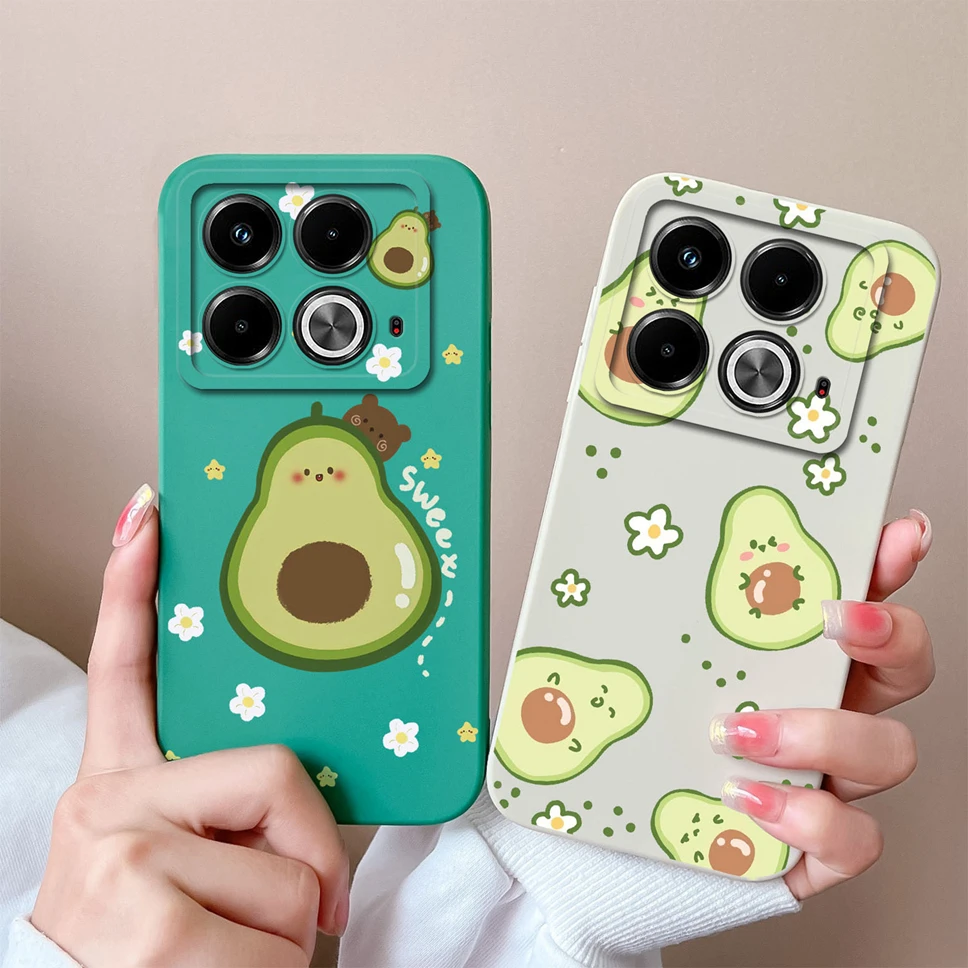 Phone Case For Infinix Note 40 Pro Plus 4G 5G Liquid Silicone Lovely Flowers Cover For InfinixNote40 Pro 40ProPlus 4G 5G Fundas