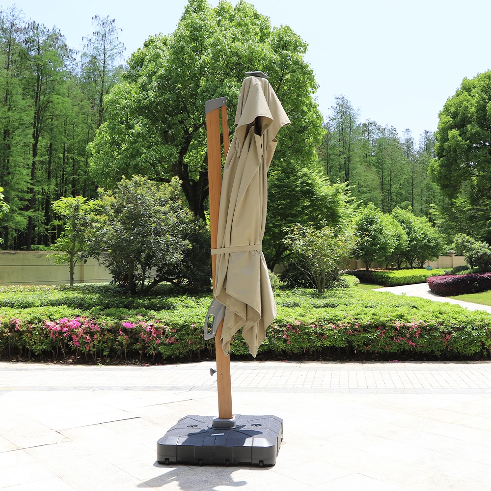 Patio Umbrella Outdoor Large Square Double Top Heavy Duty Windproof Offset Umbrella With 360-degree Rotation