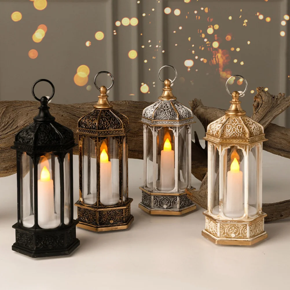 

Lantern Retro Glowing Wind Lights Decoration Electronic Lamp Ornament Christmas