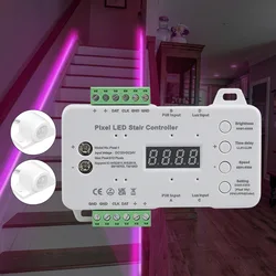 Stair Streamline Light Controller PIR Motion Sensor Controller 12V 24V Customized Step For WS2811 WS2818 Pixel LED Strips