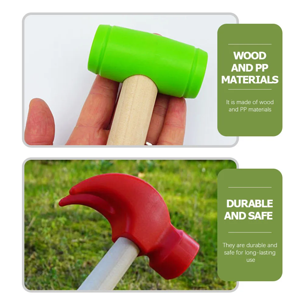 3 pçs crianças martelo batendo conjunto pequeno bater fingir jogar leve durável mallet aumenta a coordenação mão olho crianças