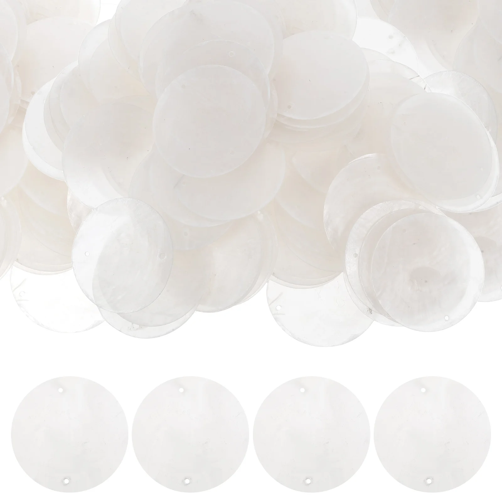 

100 Pcs Shell Decoration Round Pieces Handmade DIY Wind Chime Natural Beads Hanging Garden Accessories Christmas Decor