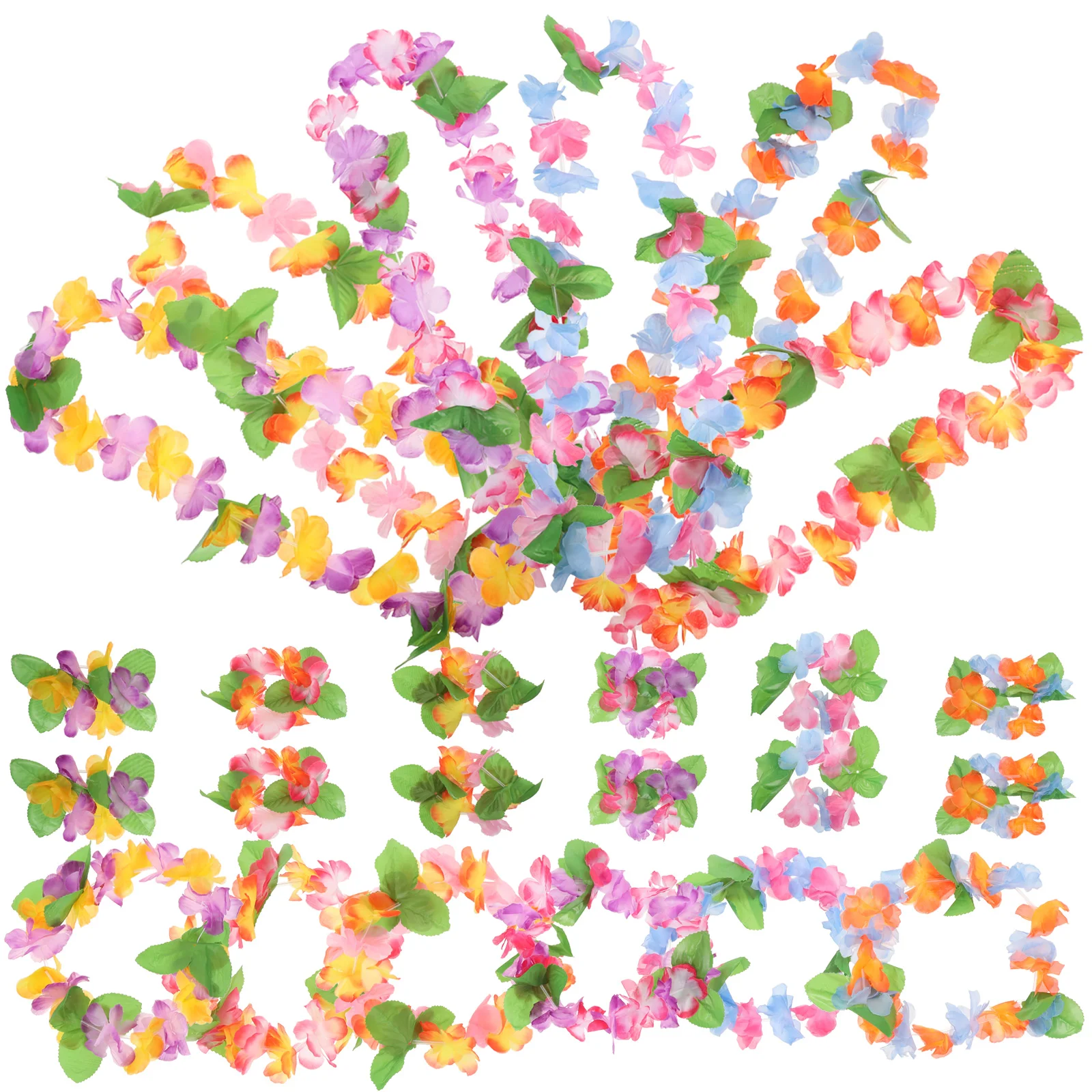 

Hawaiian Lei Wreaths Silk Flower Headb s Party Decorations Artificial Flowers Wedding Luau Theme Graduation Beach Festivals