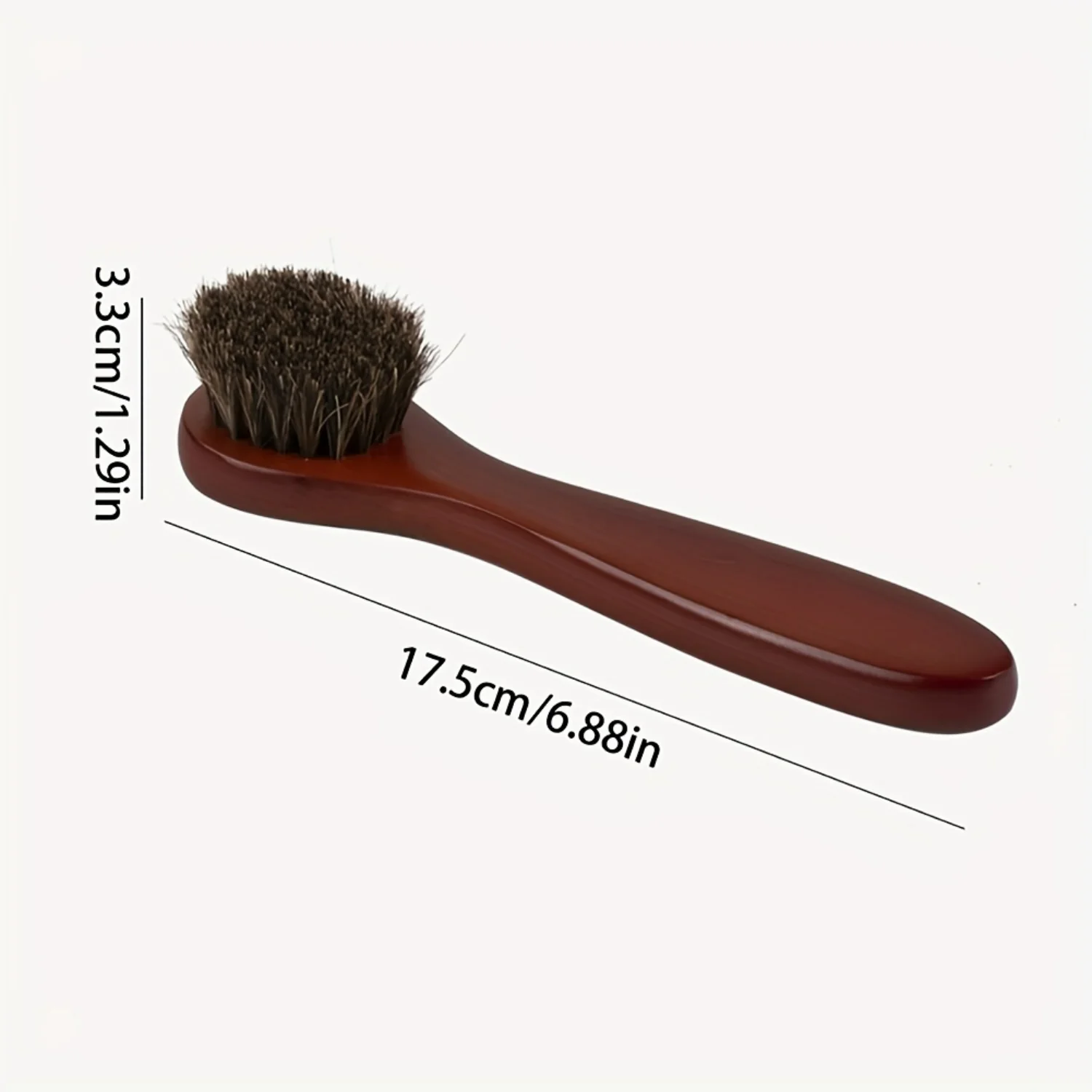 Wooden Shoe Brush with Long Handle - Gentle Leather Cleaner for Shoes, Sofa, Wallet - Soft Bristles, Durable Design