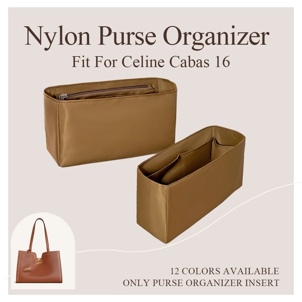 

Nylon Purse Organizer Insert Fit for Celine Cabas 16 Tote Bag Large Inside Storage Bag Durable Cosmetics Inner Liner Bag In Bag