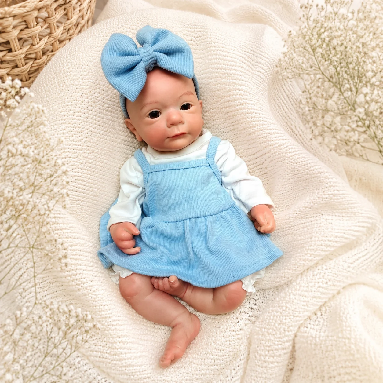 16 Inch Full Body Silicone Reborn Baby  Doll Bald  Realistic Lifelike Newborn Doll Collectible Toy Gift For Collector
