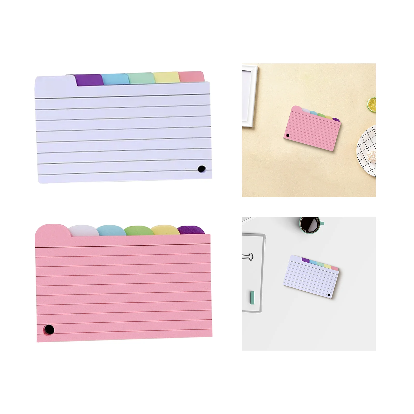 150Pcs Ruled Notecards 3x5 Index Card Dividers with Tabs Memo Pad Assorted Colors Divider Tabs for Planner Home Journaling