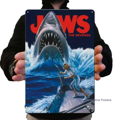 Póster Metálico Retro de Jaws - Tamaño de Letrero de Lata: -aluminio