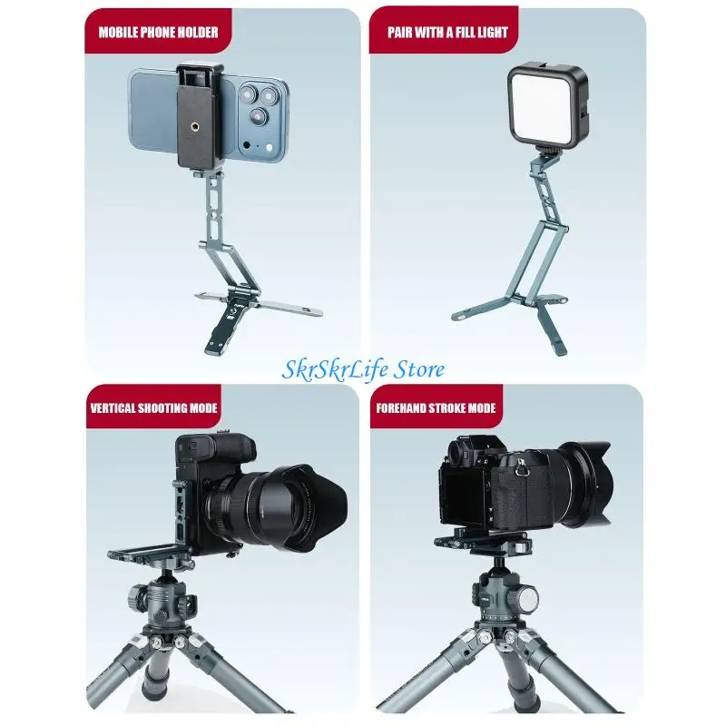 E65E Ergonomic Foldable Phone Holder Lightweight Design Rack for Hands Easy Viewing