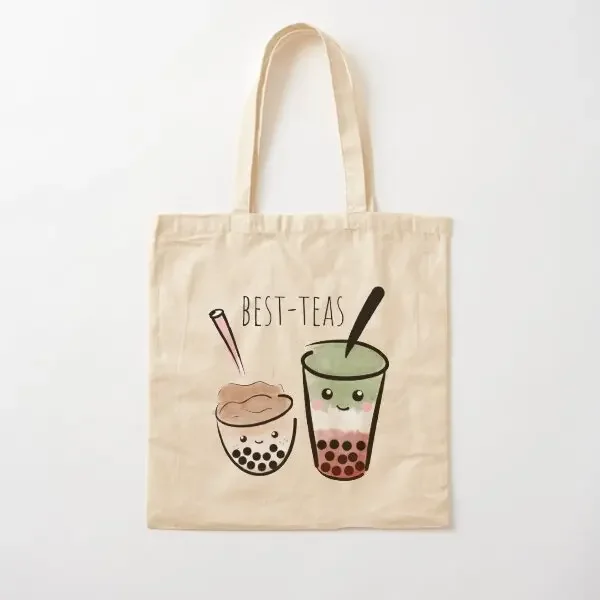 

Best Teas Cotton Canvas Bag Tote Ladies Fabric Casual Grocery Travel Shoulder Bag Shopper Unisex Designer Handbag Foldable