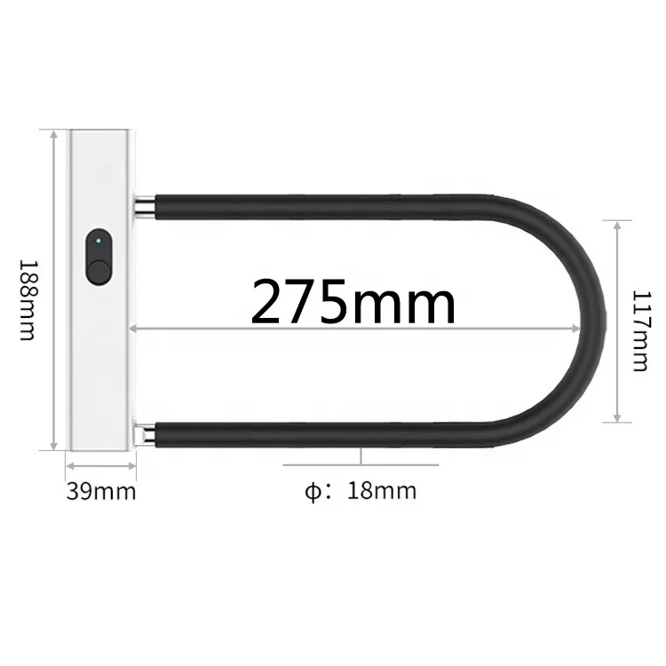 رائجة البيع الذكية بصمة زجاج الباب قفل الإلكترونية هوك قفل USB تهمة U شكل قفل دراجة قفل الدراجة #4