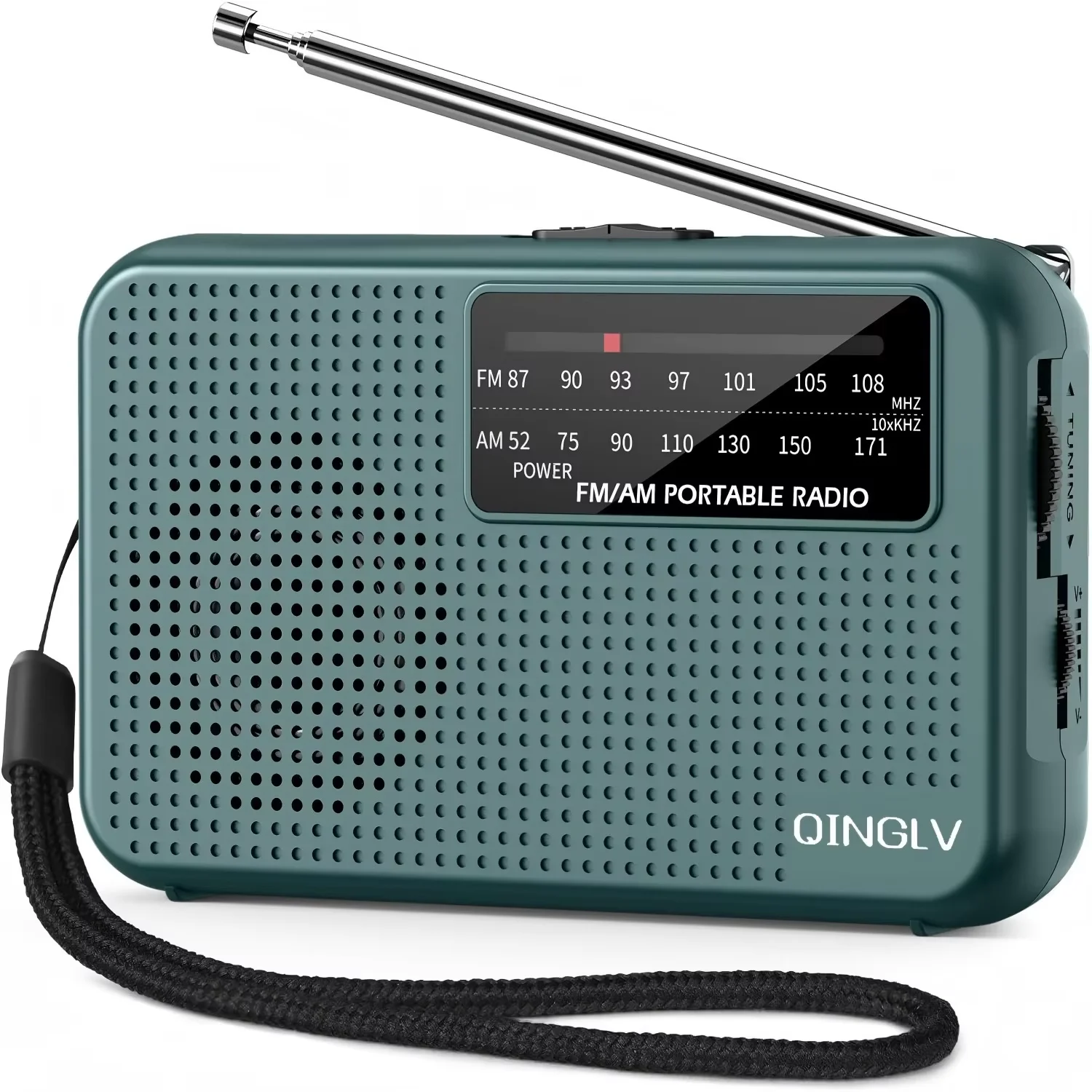 Tragbares AM/FM-Radio mit Batteriebetrieb, Teleskopantenne und Kopfhöreranschluss, für Innen- und Außenbereich sowie Notfälle
