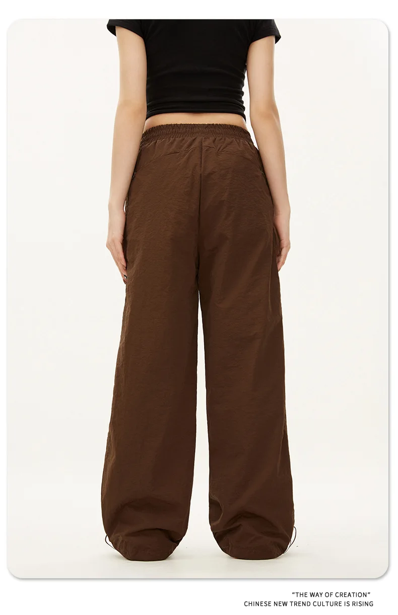 Y2K Vintage Mode Lose Hose 2024 Casual Straße Hip Hop Baggy Hosen Hohe Taille Breite Bein Hosen Solide Jogger Frauen kleidung – Detail 14