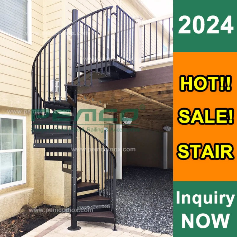 Custom.Outdoor Round Stairs Designs Space Saving Stair Railing Round Stairway From Foshan Direct Stair Factory