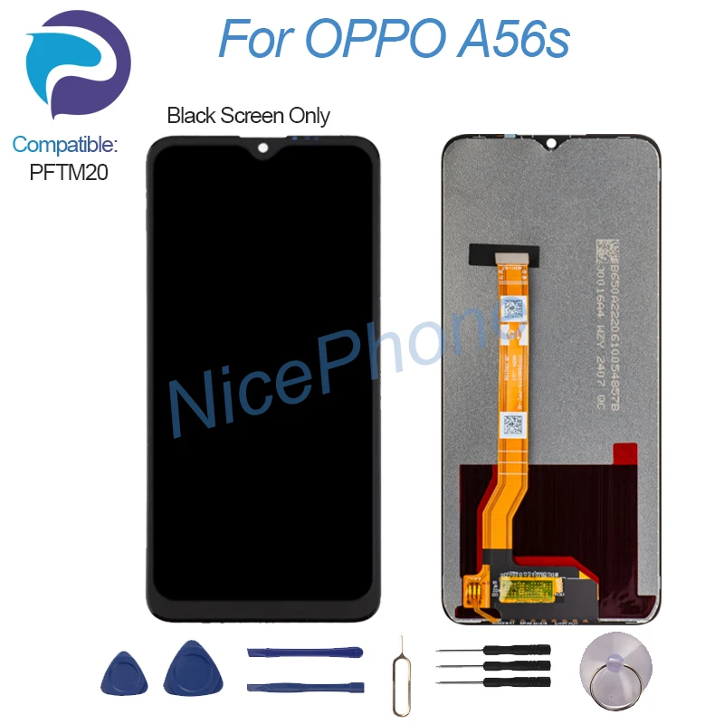 Для OPPO A56s LCD дисплей кодирующий преобразователь сенсорного экрана в сборе Замена PFTM20 A56s экран ЖК-дисплей