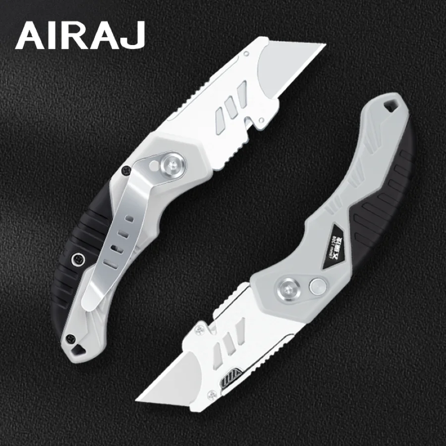 AIRAJ Multi-functional folding utility knife, office stationery exchangeable head stationery knife, quick paper cutting knife