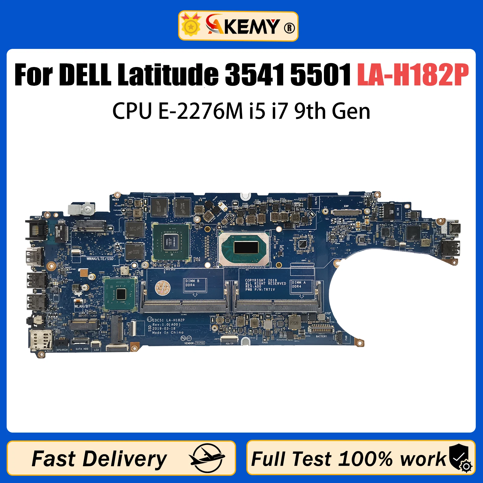 

LA-H182P For DELL Latitude 3541 5501 Laptop Motherboard P620/MX150 2G 4G 0PGNF9 04RMN5 0P8C39 Mainbo