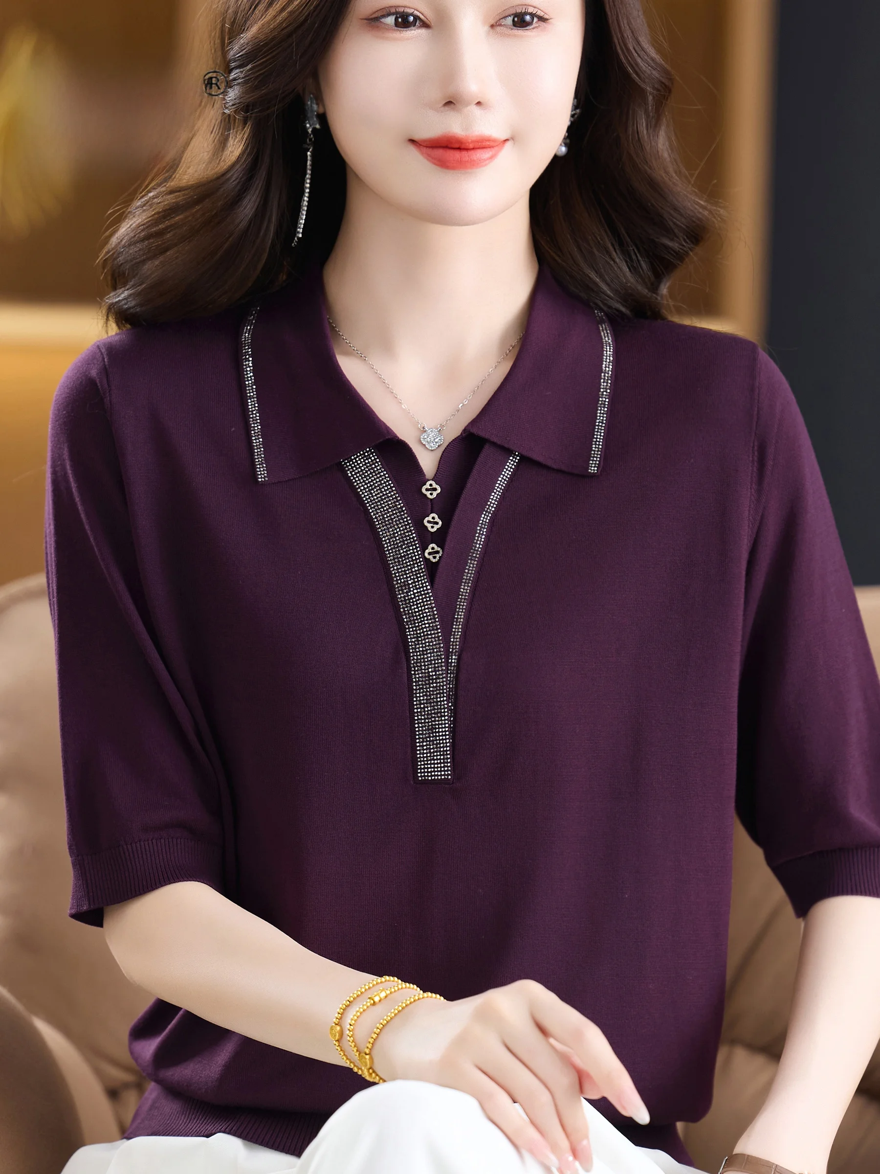 Modieus gebreid T-shirt van ij - Women Fashion Over 60 recensie en prijs