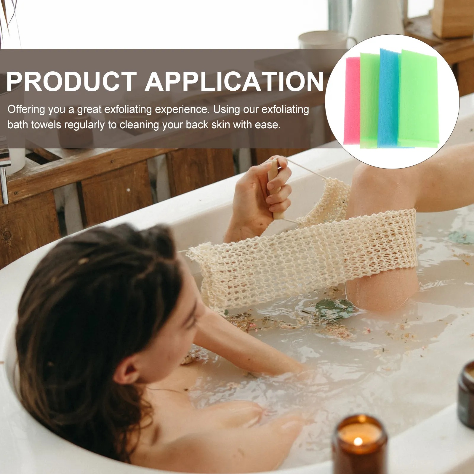 

4Pcs Long Exfoliating Nylon Bath Towels for Shower Body Washing Lightweight Quick Dry Spa Shower Towels for Travel
