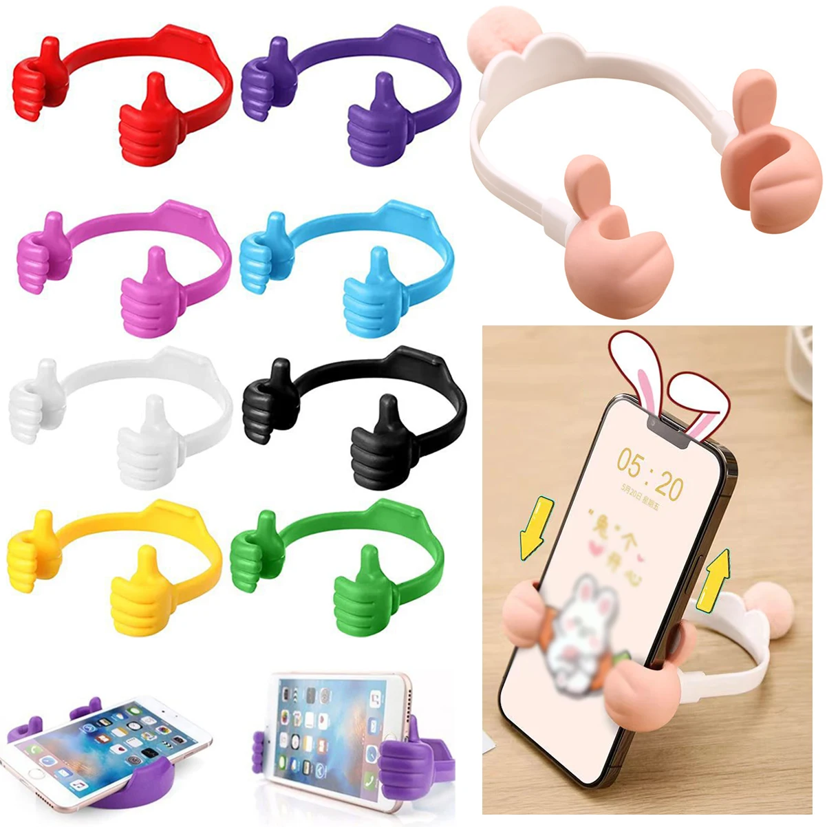 Cell Phone Holder Adjustable Silicone Tablet Mount Portable Desktop Stands Cradle Smart Phones Support Flexible For iPhone Holde