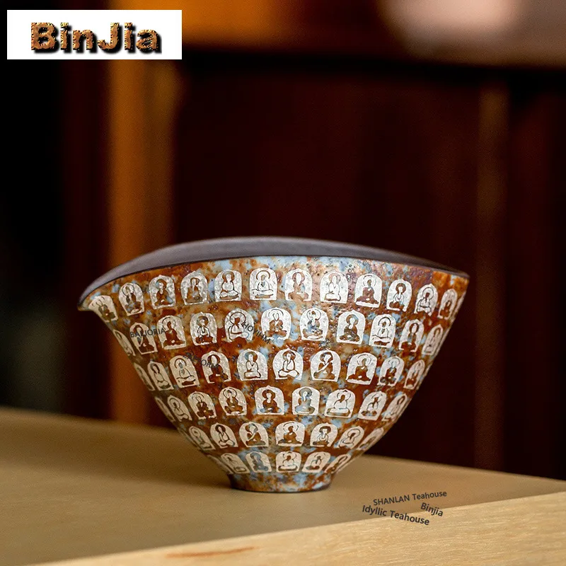BAEJORIA 175ml Dunhuang Thousand Buddha Tea Pitcher Tea Divider Cha Hai Dispenser Justice Cup Fair Mug Cafes Collection Craft