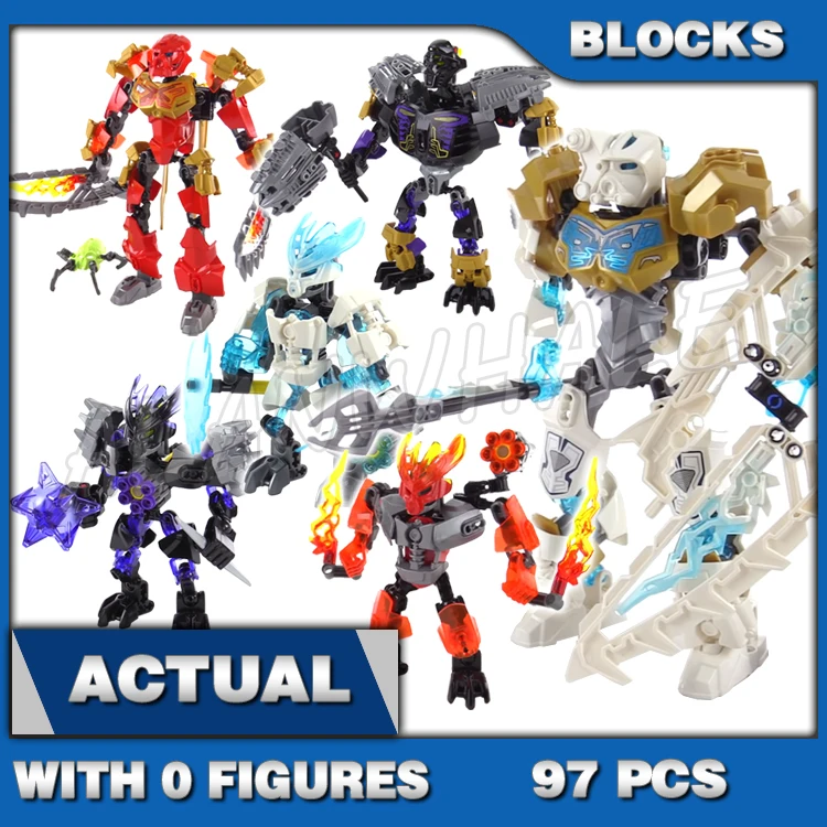 6 tipos Bionicle criatura combinada Protector maestro de tierra hielo fuego Onua Kopaka 6004 juguetes de bloques de construcción compatibles con el modelo