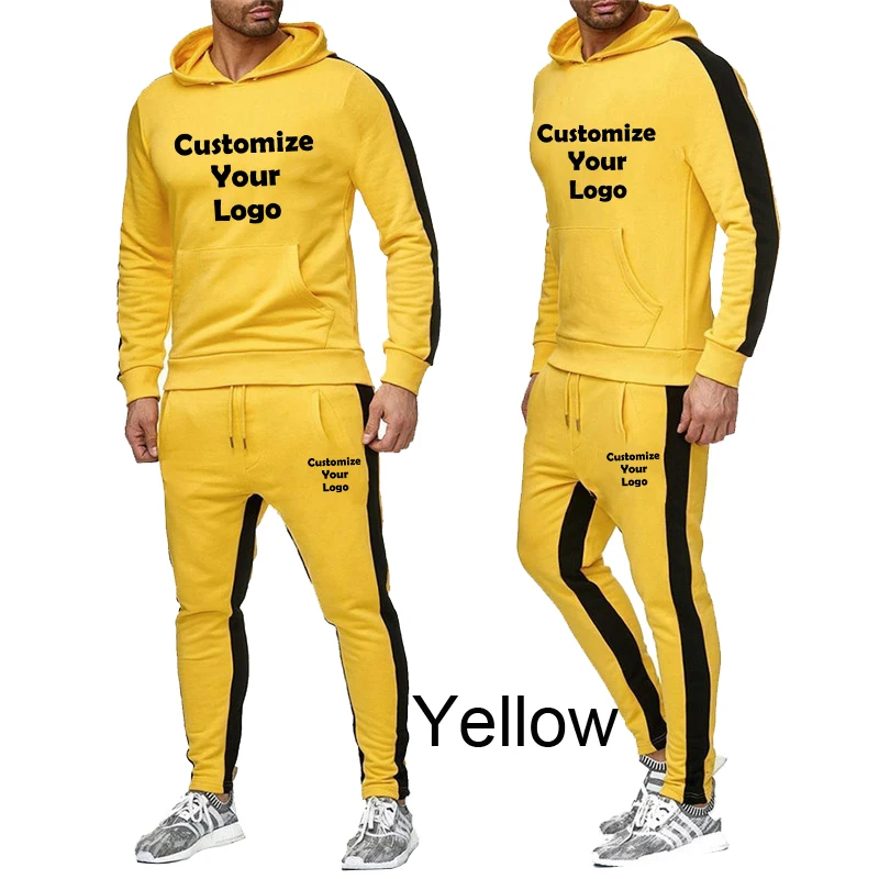 Customized Men's Casual Suit Outdoor Sports Jogging Suit Hoodie Suit Sweater + Trousers Tracksuit