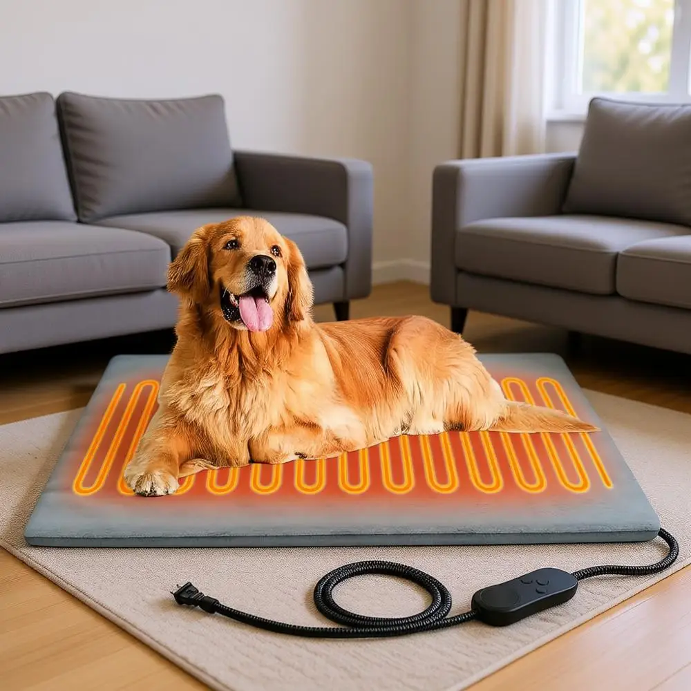 

Large Pet Heating Pads for Dogs & Cats Outdoor, Waterproof, Warming Heated Bed Blanket, Gifts for Pets in Winter