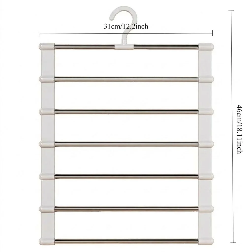 Mehrschichtiger Hosenbügel Platzsparender Kleiderschrank-Organizer Faltbarer Hosenständer Kleiderständer mit Rutschfesten Clips – Detail 3