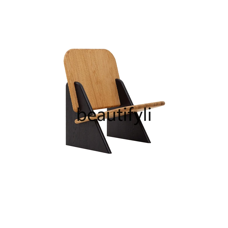 

Medieval solid wood sofa chair light luxury modern simple balcony home single leisure chair