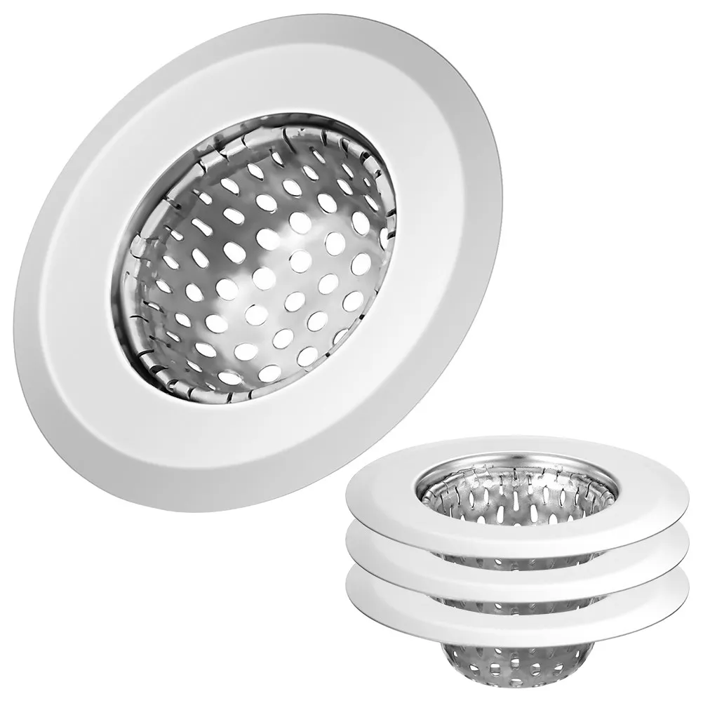 

4Pcs Stainless Steel Sink Strainer 5.5cm Kitchen Sink Drain Filter Tight Filtration Food Residue Grease Clog Prevention Easy DIY