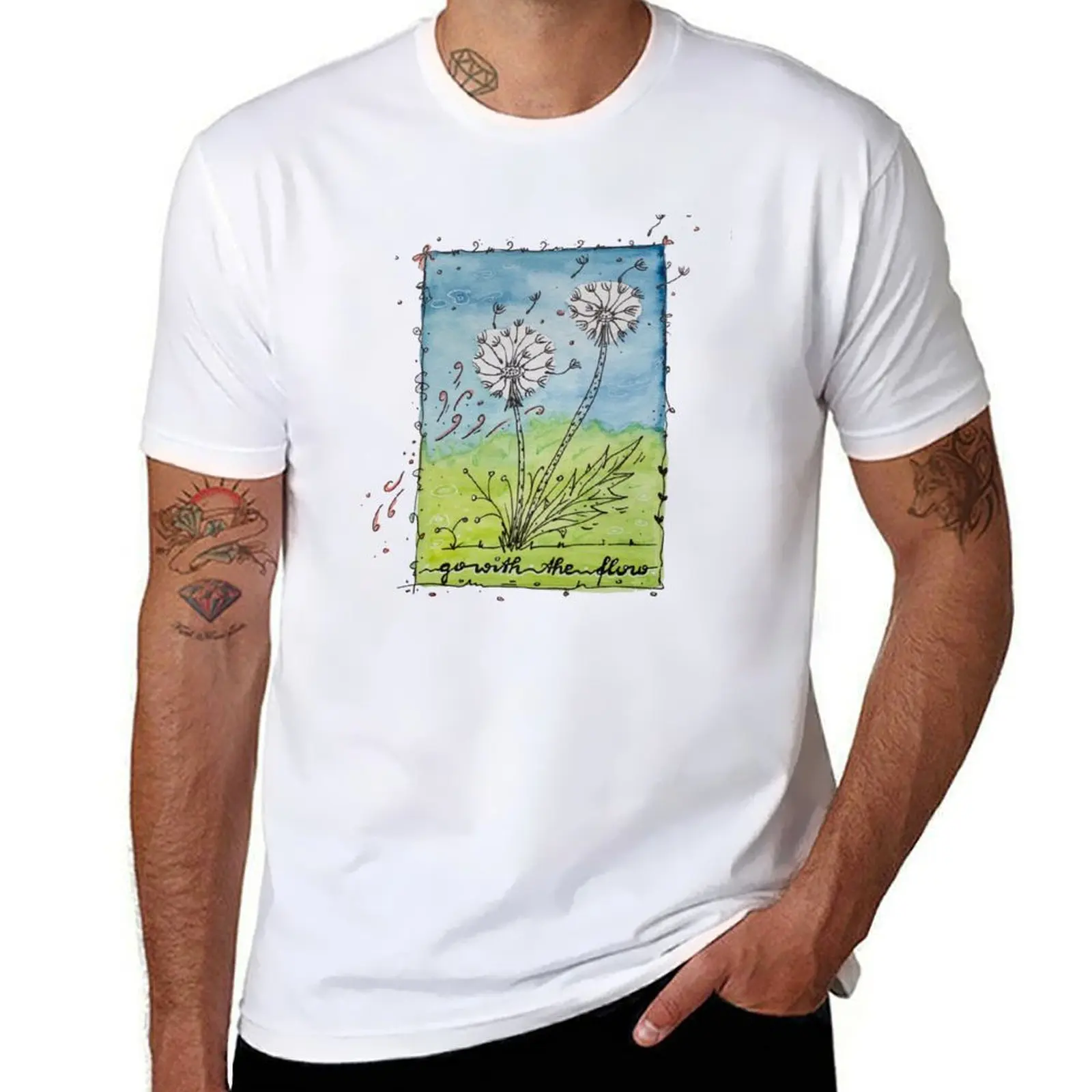 

go with the flow T-Shirt t shirt for man 100 percent cotton t shirts for man cotton T-Shirt
