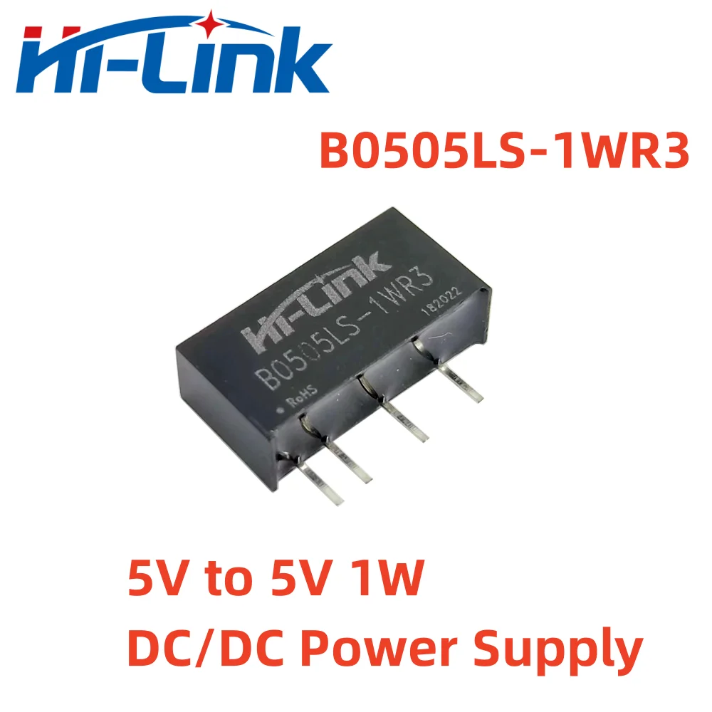 Hilink-DC Módulo de Alimentação Isolado, Alta Eficiência, Baixa Ondulação, Original, B0505LS-1WR3, 5V a 5V, 1W, 2Pcs por lote