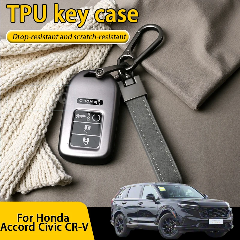 

For Honda Key Fob Cover Honda Accord Civic CRV Pilot Ridgeline Passport Gray Soft TPU Key Fob Case Car Accessories
